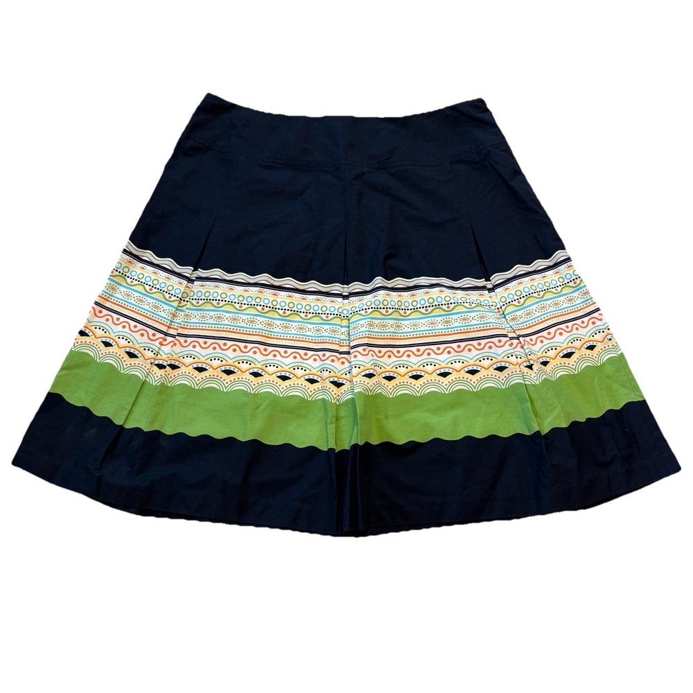 Talbots Skirt Pleated Midi Women's Size 16 Blue Green Cotton Lined Vintage Twee
